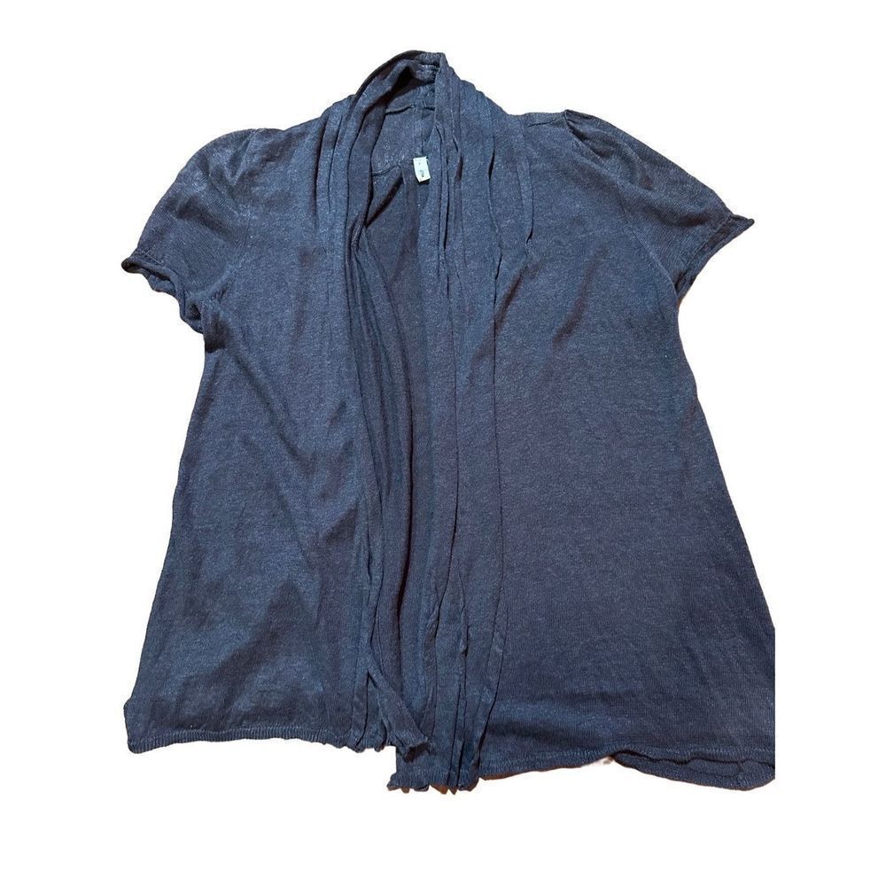 Anthropologie MOTH open front short linen blend brown‎ cardigan small